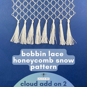 Bobbin Lace HONEYCOMB GROUND SNOW Pattern, Cloud Pattern Add On 2, pdf lace patterns to prin, diy learn bobbin lace tutorials instructions