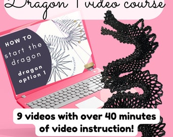 VIDEO TUTORIALS Dragon 1 Bobbin Lace Step by Step Video Instructions Course, Self Paced Lace Lessons, Learn Lace at Home, DIY Lace Craft