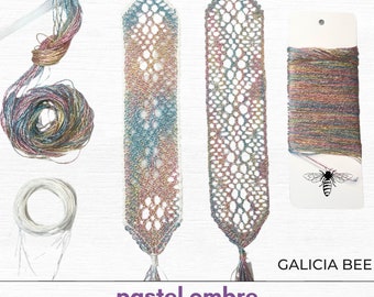 PASTEL OMBRE thread KIT, bobbin lace bookmark kit with premeasured thread for the Flowers & Spiders bookmark pattern