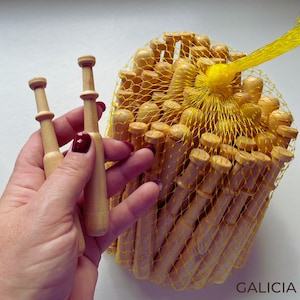 50 bobinas gallegas de boj, suministros para hacer encaje de bolillos