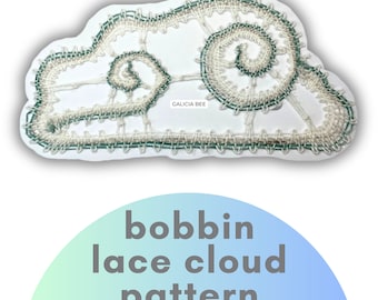Bobbin Lace CLOUD Pattern, DIY Fiber Art (PDF Pattern), with video tutorial