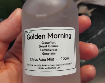 Golden Morning | Citrus Aura Mist | Grapefruit Orange Lemongrass Room Spray | 100ml