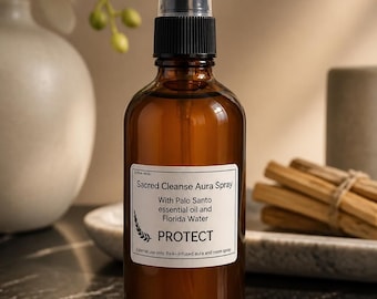 Sacred Cleanse Aura Spray | Florida Water & Palo Santo Ritual Mist | Protection Oil Roller