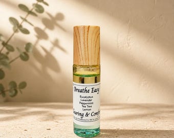 Breathe Easy Essential Oil Roller | Eucalyptus Lavender Peppermint | 10ml Aromatherapy