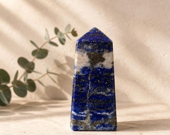 A Grade Lapis Lazuli Crystal Tower | Natural Crystal Point | Healing Crystal | Meditation Gift | Home Altar Decor