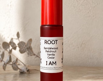 Root Chakra Essential Oil Roller | Grounding Sandalwood Patchouli Blend (10ml)