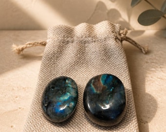 Labradorite Palm Stone | Flash Labradorite Crystal | Healing Crystal | Worry Stone | Meditation Gift | Choose Your Stone