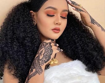 Synthetic bundle 6 set , Eritrean hair style, Tigray hair style, Ethiopian hair extensions, gift for mothers.
