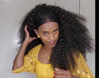 Habesha Braided wig, Eritrean hair style, Ethiopian hair extensions, gift for mothers.