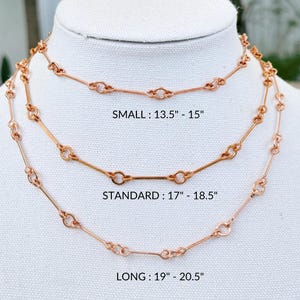 Hand Forged Pure Copper Necklace, Hammered Bar Link Chain, Industrial Layering Jewelry