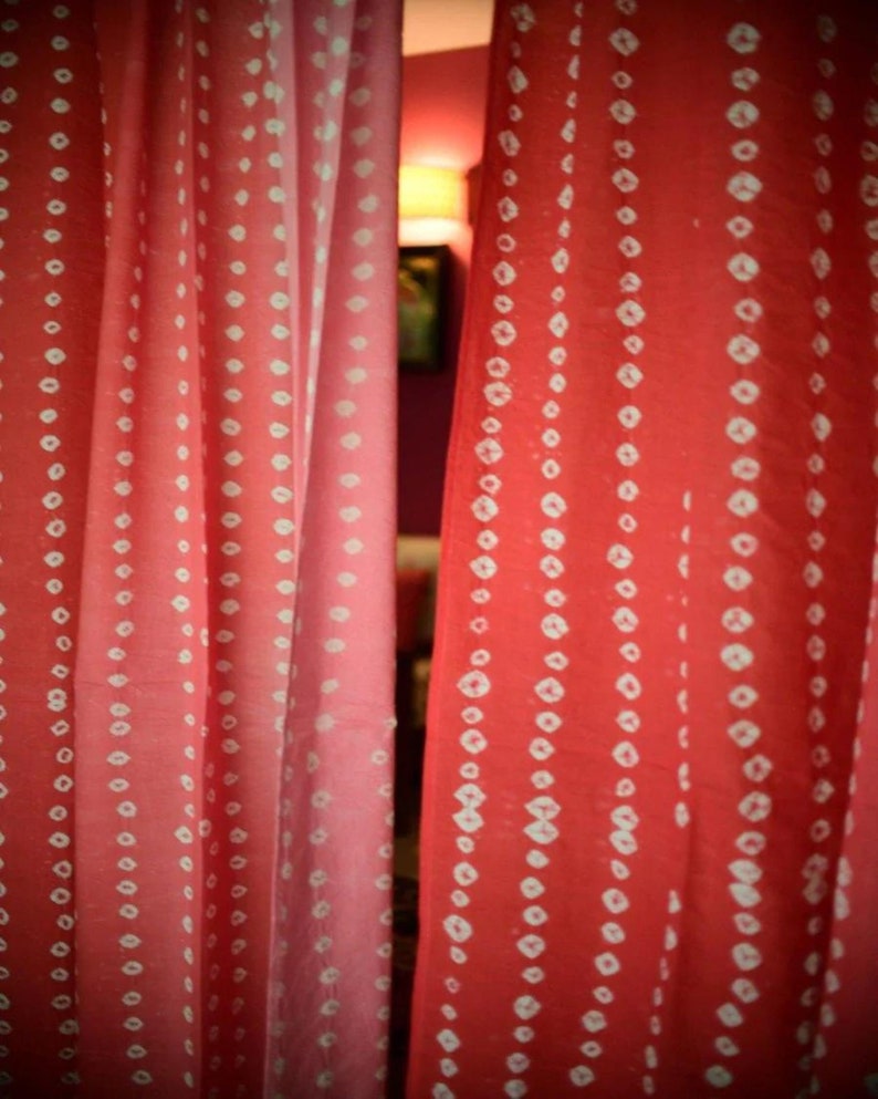 Pink Ombré Bandhej Tie Dye Curtain Set of 2 Panels Hand Etsy