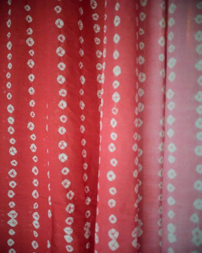 Pink Ombré Bandhej Tie Dye Curtain Set of 2 Panels Hand Etsy