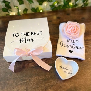 Hello Grandma pregnancy announcement- pregnancy reveal for Grandma- Grandma baby announcement box-Grandma baby announcement - best mom