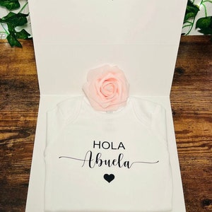 Anunció de embarazo para abuela, Anunció sorpresa de embarazo, gepersonaliseerde Spaanse babyaankondiging, anunció de embarazo para abuelos