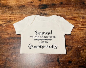 Personalized Grandparents Reveal Baby Bodysuit, Baby Shower Gift