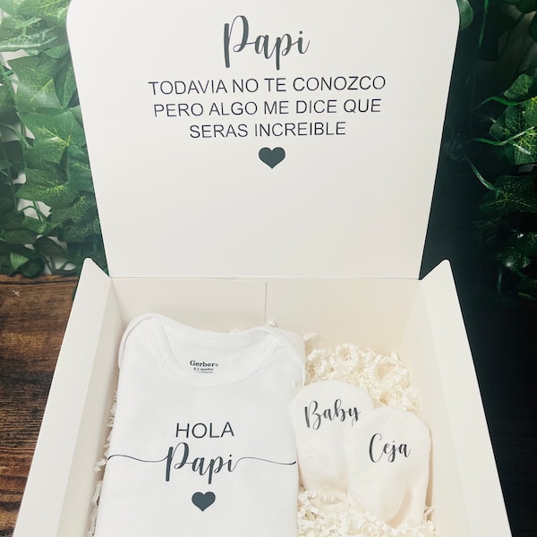 Hola Papi, anuncio de embarazo para esposo, anuncio de bebé, regalo para papá, papá nuevo, primer hijo, anuncio de primer bebé, Hola papá