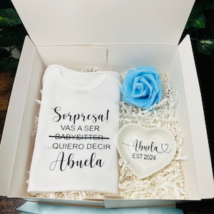 Sorpresa Abuela, abuela babysitter, abuela niñera, sorpresa de embarazo, anuncio de embarazo para abuela, vas a ser abuela, Hola abuelita