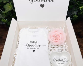 Hello Grandma pregnancy announcement- pregnancy reveal for Grandma- Grandma baby announcement box-Grandma baby announcement - best mom