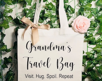 Bolsa de mano personalizada para abuela: bolsa de viaje resistente