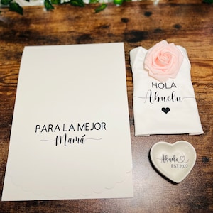 Cadeau Abuela, Hola Abuela, Sorpresa de embarazo para abuela, para la mejor mamá, regalo de día de la madre, voor de beste moeder in het Spaans