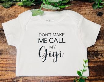 Gigi Pregnancy Announcement Bodysuit: Customizable Baby Clothes