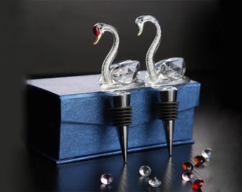 Luxury Crystal Swan Bottle Stoppers | Swan-inspired Luxury | Dazzling Swan Brilliance | Regal Swan Splendor | Crystal Swan Bottle Stopper