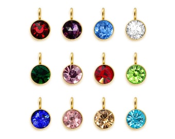 Choice of 2 Gold Birthstone Charms