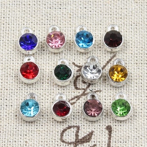 Choice of 2 Silver Birthstone Charms image 1