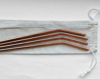 Rose Gold Stainless Steel Straws | Stainless Steel Straws for Elegance and Sustainability |Radiant Rose Gold Reusables |Eco-Friendly Elegant