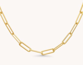 Halsband med gem i 14k, Halsband med gem i guld, Halsband med grovt lager på lager, Elegant halsband