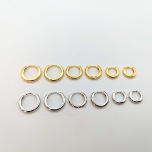 Basic Tiny Huggie Hoop Earrings, 8mm, 10mm, 12mm Classic Huggie Hoops, Cartilage Hoops, Small Gold Hoops, Lightweight Hoops, Shiny Hoops