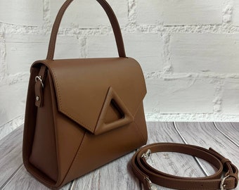 Sac à bandoulière en cuir pour femme Sac à bandoulière en cuir pour femme Sac pour femme en cuir marron avec bandoulière en cuir Cadeau pour femme