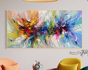 Original Bunte Abstrakte Malerei Extra Große Wand Kunst Strukturierte Leinwand Kunst Abstrakte Kunst Abstrakte Leinwand Kunst Master Schlafzimmer Wand Dekor Kunst