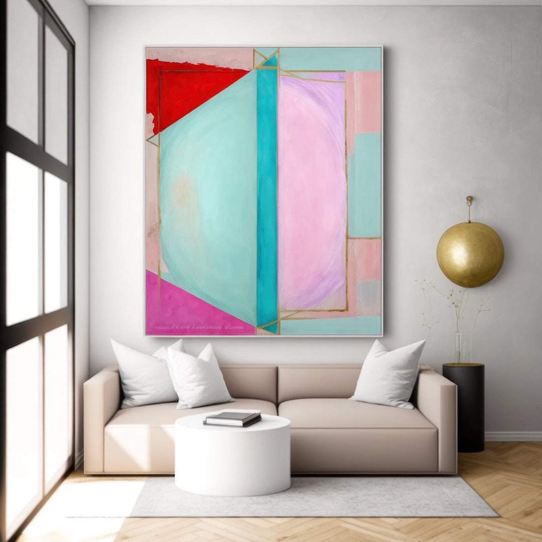 Color Trends 2023 Handmade Original Color Block Abstract Painting in