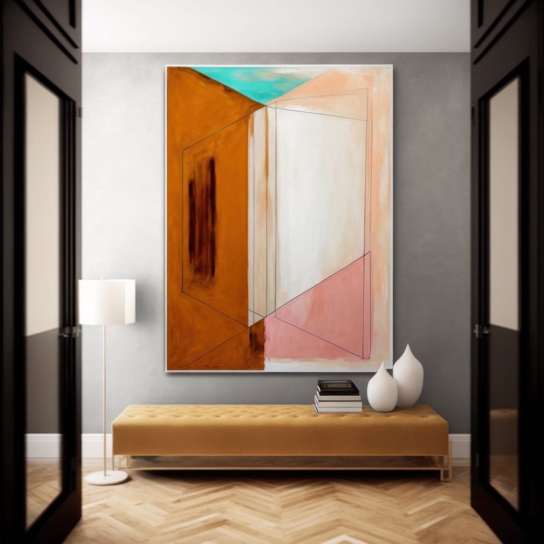 Intense Rust Color Block Abstract Painting | Color Trends 2023 ...