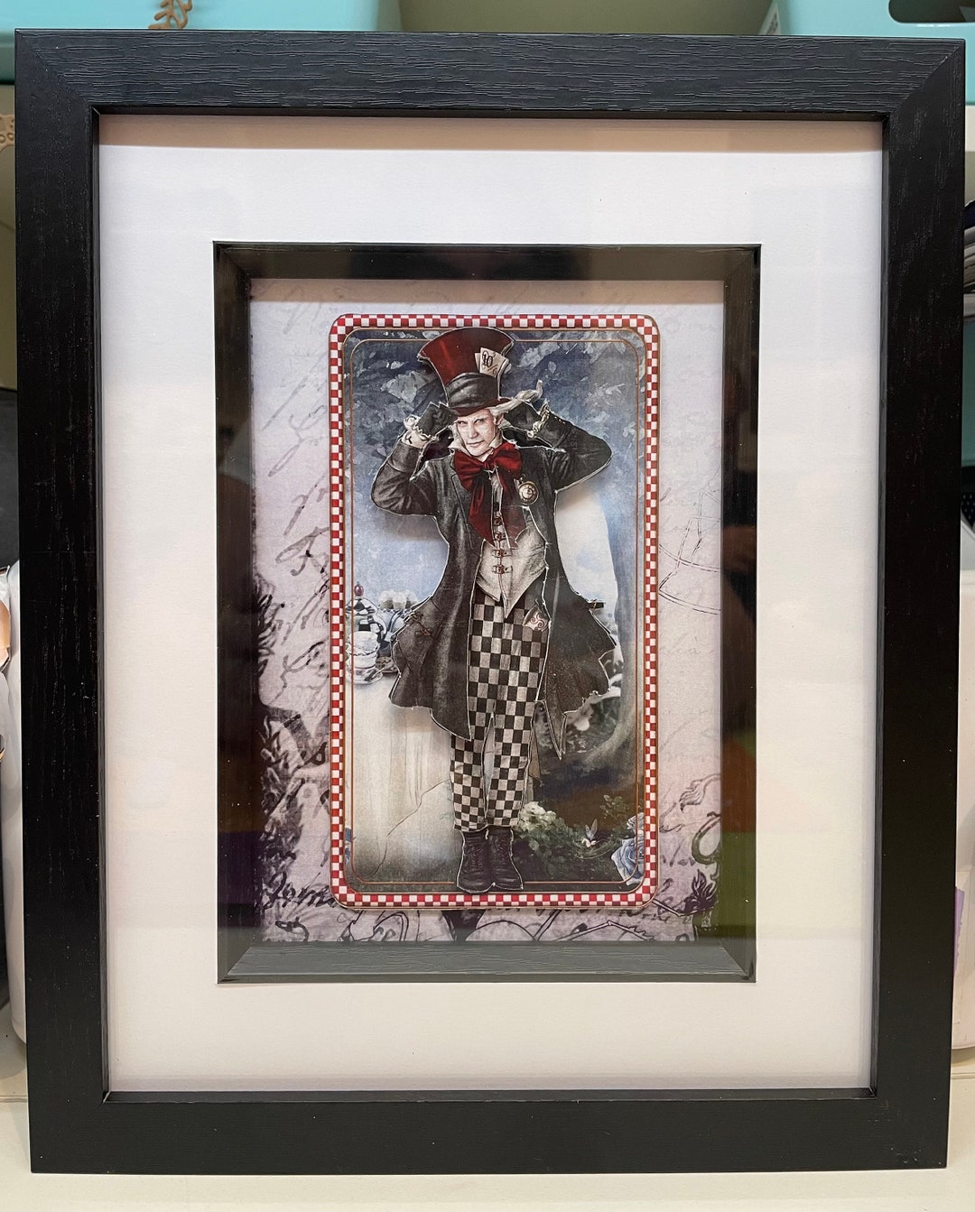 The Mad Hatter Decoupage Picture Etsy