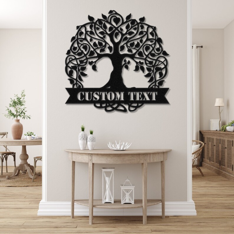 Personalized Tree of Life Metal Wall Art: Custom Family Name Sign - Etsy