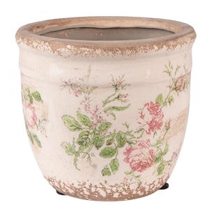 Pot de fleurs en céramique shabby chic