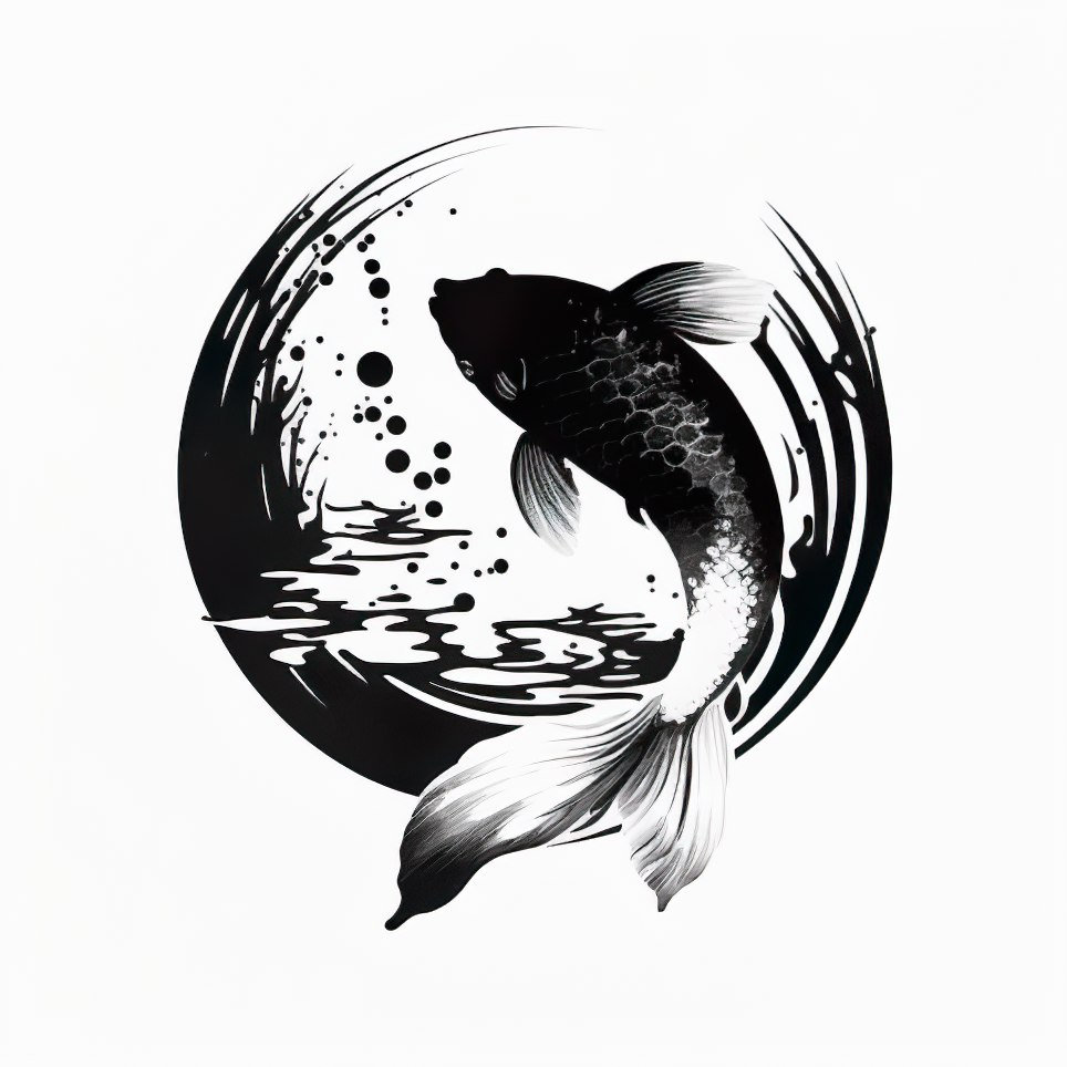 Logo de Carpe Koi en format SVG Un design noir et blanc classique