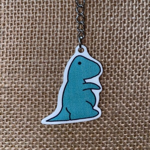 Green T-rex Dinosaur Keychain