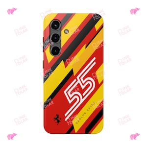 Carlos Sainz Helmet Phone Case, iPhone Samsung , Ferrari Formula One Team, Minimalistic, CS55,  Dual Layer tough Phone cover|FREE Phone Grip