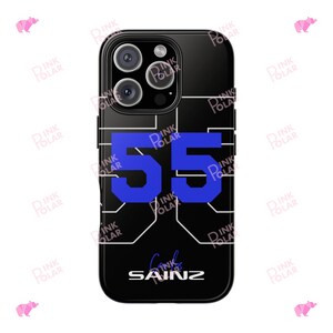 Carlos Sainz CS55 Formula One Sporty Tough Phone Case for iPhone and Samsung | Minimalistic | F1 Gift Idea| FREE Phone Grip