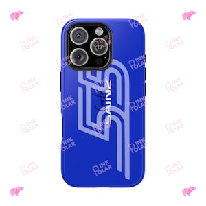 Carlos Sainz CS55 Formula One Blue Tough Phone Case for iPhone and Samsung | Minimalistic | F1 Gift Idea| FREE Phone Grip