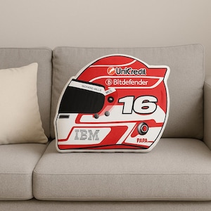 2025 F1 Helmet Shaped Pillow Leclerc Norris Oscar Hamilton Kimi Russell Sainz Alonso Albon | F1 decor | Gift for Formula 1 and Racing fans