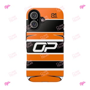 Oscar Piastri OP81 helmet 2025 inspired Monaco GP Formula 1 Race Suit Tough Phone Case  | Minimalistic | F1 Gift Idea | FREE Phone Grip