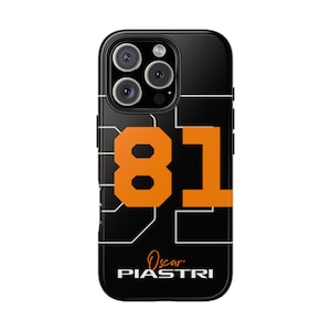 Oscar Piastri OP81 Formula One black Tough Phone Case for iPhone and Samsung | Minimalistic | F1 Gift Idea| FREE Phone Grip