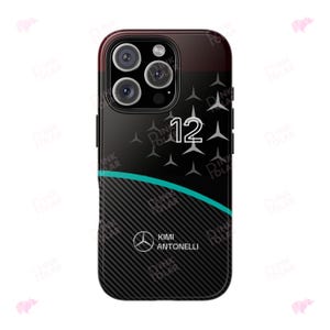 Kimi antonelli F1 2025 carbon fiber Tough Phone Cases, Gift for Car Lovers, Auto Racing Accessories, Phone Case