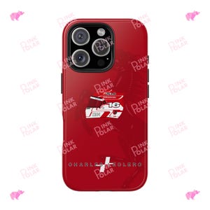 Charles Leclerc Ferrari helmet 2025 inspired Tough Phone Case for  iPhone 16 15 14 13 12 11 X  and Samsung S Series