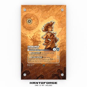 Capitán Amelia - Comandante del Legado (Encantada) - Vitrina de exhibición de ilustraciones ampliada de Lorcana