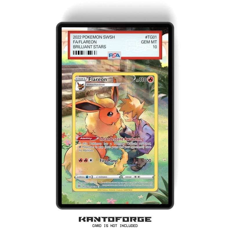 Flareon TG01/TG30 - PSA Size Graded Card Case Extended Artwork Display with GradeGuardian Protection image 1